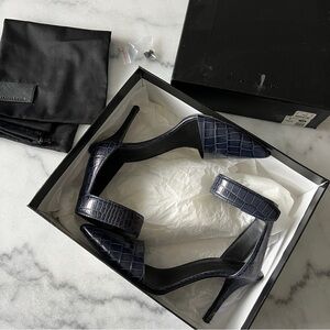 Alexander Wang - Navy Crocodile Heels - Size 39.5